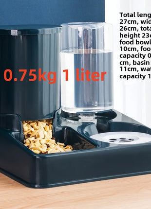 Cat bowl double bowl automatic drinking water and food bowl cat drinking water bowl cat food dog bowl dog bowl integrated feeder