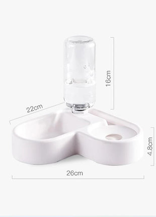 Cat Feeder Bowl Dog Automatic Water Double Bowls Food Wall Corner Save Space Cats 500ml Bottle Drinking Kitten Dogs Pet Product
