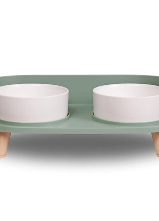 Cat Food Bowls Dog Dual Bowls Stand with No-Spill Design 3 Adjustable Heights Anti Vomiting Cat Water Bowl for Dog Cats