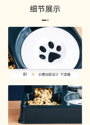 Cat bowl double bowl automatic drinking water and food bowl cat drinking water bowl cat food dog bowl dog bowl integrated feeder