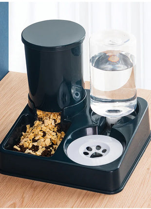 Cat bowl double bowl automatic drinking water and food bowl cat drinking water bowl cat food dog bowl dog bowl integrated feeder