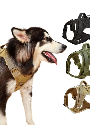 Tactical Dog Harness with Handle, No-Pull, Adjustable Pet Vest, Training, Hunting, Outdoors, Medium and Large Dogs