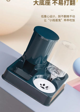 Cat bowl double bowl automatic drinking water and food bowl cat drinking water bowl cat food dog bowl dog bowl integrated feeder