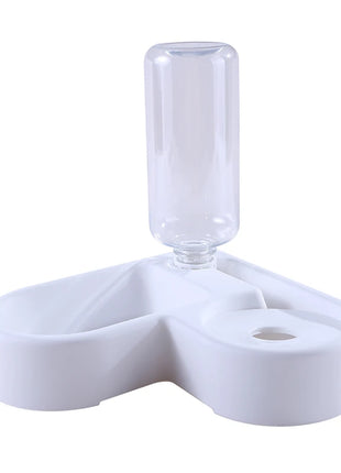 Cat Feeder Bowl Dog Automatic Water Double Bowls Food Wall Corner Save Space Cats 500ml Bottle Drinking Kitten Dogs Pet Product