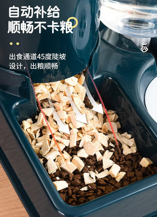 Cat bowl double bowl automatic drinking water and food bowl cat drinking water bowl cat food dog bowl dog bowl integrated feeder