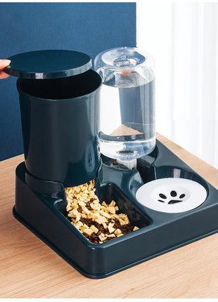 Cat bowl double bowl automatic drinking water and food bowl cat drinking water bowl cat food dog bowl dog bowl integrated feeder