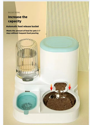Cat bowl automatic feeder for cats, dogs, pets, water dispensers, integrated cat bowl, cat food basin, dogs, eating, drinking wa