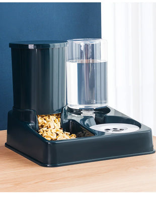 Cat bowl double bowl automatic drinking water and food bowl cat drinking water bowl cat food dog bowl dog bowl integrated feeder