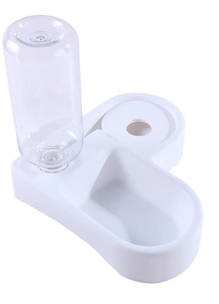 Cat Feeder Bowl Dog Automatic Water Double Bowls Food Wall Corner Save Space Cats 500ml Bottle Drinking Kitten Dogs Pet Product