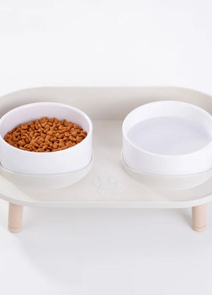 Cat Food Bowls Dog Dual Bowls Stand with No-Spill Design 3 Adjustable Heights Anti Vomiting Cat Water Bowl for Dog Cats