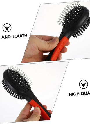 Double Sided Dog Brush Two Sided Pin Bristle Pet Brush Pet Hair Comb Dense Bristle Brush Deshedding Dog Brush Dog Pin Brush