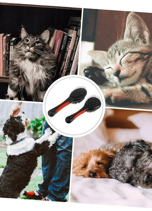 Double Sided Dog Brush Two Sided Pin Bristle Pet Brush Pet Hair Comb Dense Bristle Brush Deshedding Dog Brush Dog Pin Brush