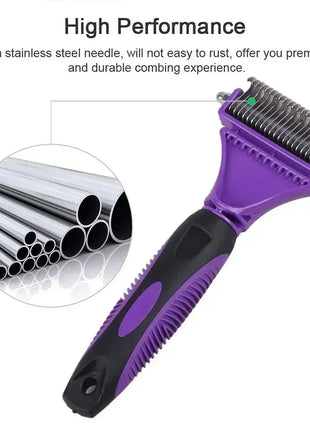 Professional Dog Brush, Light and Efficient, Safe and Easy To Use Pet Comb, Rake, Remove Undercoat Knots, Wooden Handle
