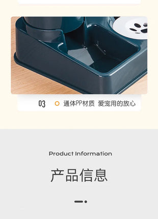 Cat bowl double bowl automatic drinking water and food bowl cat drinking water bowl cat food dog bowl dog bowl integrated feeder