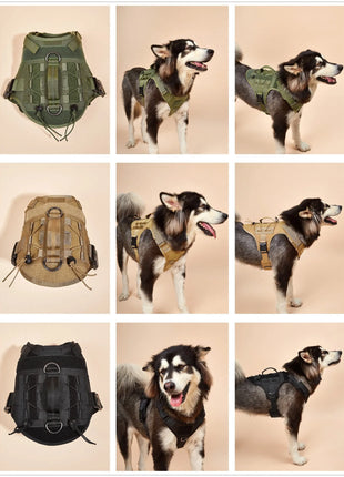 Tactical Dog Harness with Handle, No-Pull, Adjustable Pet Vest, Training, Hunting, Outdoors, Medium and Large Dogs