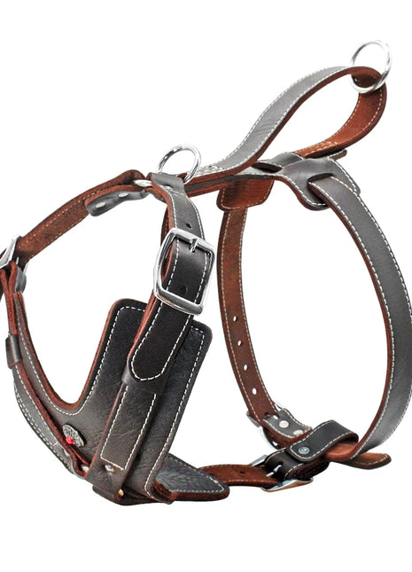 Durable Dog Harness Large Dogs Genuine Leather Harnesses Pet Training Vest With Quick Control Handle For Labrador Pitbull