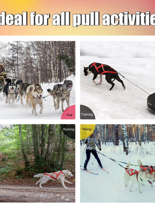 Dog Sled Harness Pet Weight Pulling Sledding Harness Mushing X Back Harness For Large Dogs Husky Canicross Skijoring Scootering