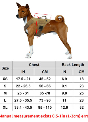 Tactical Dog Harness with Handle, No-Pull, Adjustable Pet Vest, Training, Hunting, Outdoors, Medium and Large Dogs