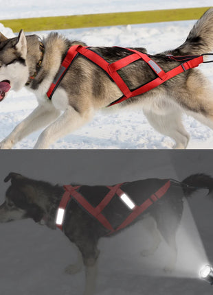 Dog Sled Harness Pet Weight Pulling Sledding Harness Mushing X Back Harness For Large Dogs Husky Canicross Skijoring Scootering