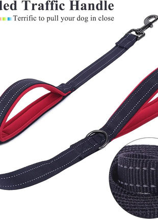 Dog Leashes Outdoor Travel Dog Training Chain Heavy Duty Double Handle Lead for Greater Control Safety Training Dual Handle