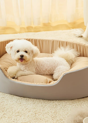 Dog Bed with Removable Hair Shield -  Memory Foam Pet Bed, Non-Slip & Reversible Design for All Seasons