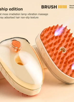 Cat Steam Brush Electric Cat Brush with Sprayer Pet Grooming Comb Dog Hair Brush Ultraviolet Light for Cat Moss Pet Massage Comb
