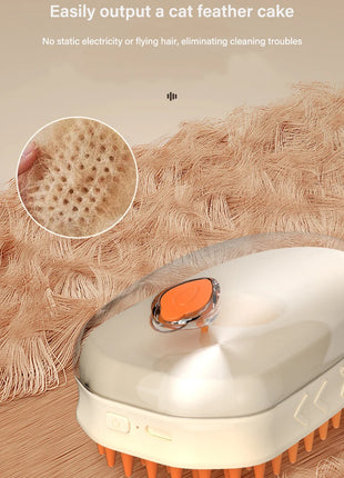 Cat Steam Brush Electric Cat Brush with Sprayer Pet Grooming Comb Dog Hair Brush Ultraviolet Light for Cat Moss Pet Massage Comb