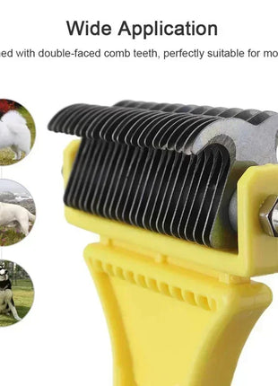 Professional Dog Brush, Light and Efficient, Safe and Easy To Use Pet Comb, Rake, Remove Undercoat Knots, Wooden Handle