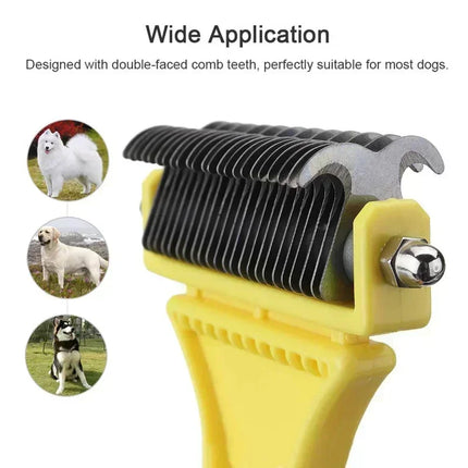Professional Dog Brush, Light and Efficient, Safe and Easy To Use Pet Comb, Rake, Remove Undercoat Knots, Wooden Handle