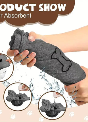 Dog Towel Drying Dog Cat Pet Towel, Puppy Microfiber Quick-drying Dog Claw Bath Towel, Pet Bath Products Absorbent Medium Dog