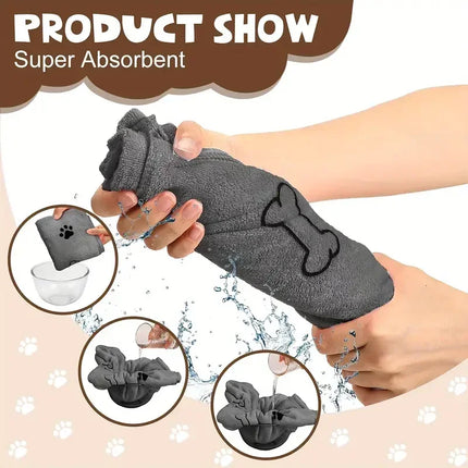 Dog Towel Drying Dog Cat Pet Towel, Puppy Microfiber Quick-drying Dog Claw Bath Towel, Pet Bath Products Absorbent Medium Dog