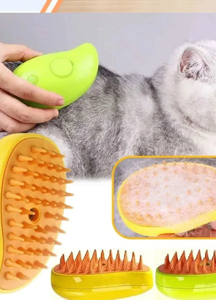 3 in 1 Pet Electric Steam Brush Cat and Dog Cleaning Spray Massage Grooming Comb Retractable Handle Pet Hair Removal BeautyBrush