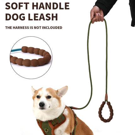 LL039--pet dog leash, 1.5-meter high density rope, soft handle, alloy buckle.
