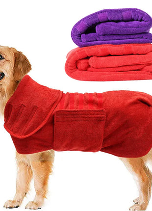 Dog Bathrobe Towel Bath Robe Pet Bathrobe Drying Coat Absorbent Towel For Large Medium Small Dog Super Fast Dry Soft Adjustable