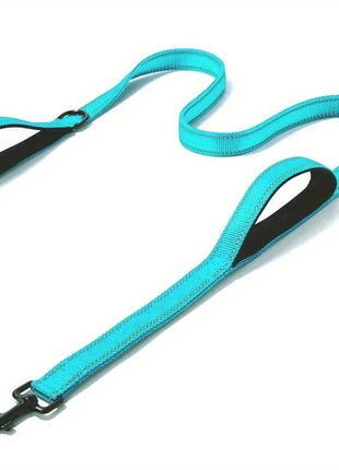 Dog Leashes Outdoor Travel Dog Training Chain Heavy Duty Double Handle Lead for Greater Control Safety Training Dual Handle