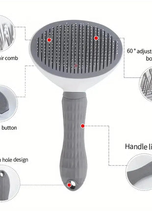 Dog brush, cat brush, self-cleaning pet brush for combing long and short hair dogs, cats, rabbits, etc. to remove loose hair