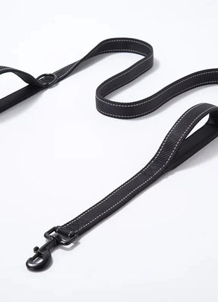 Dog Leashes Outdoor Travel Dog Training Chain Heavy Duty Double Handle Lead for Greater Control Safety Training Dual Handle