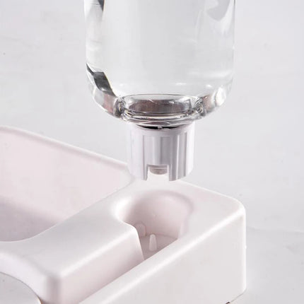 Cat Feeder Bowl Dog Automatic Water Double Bowls Food Wall Corner Save Space Cats 500ml Bottle Drinking Kitten Dogs Pet Product