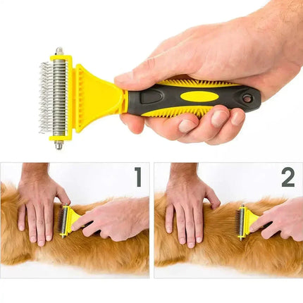 Professional Dog Brush, Light and Efficient, Safe and Easy To Use Pet Comb, Rake, Remove Undercoat Knots, Wooden Handle