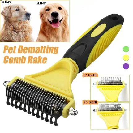Professional Dog Brush, Light and Efficient, Safe and Easy To Use Pet Comb, Rake, Remove Undercoat Knots, Wooden Handle