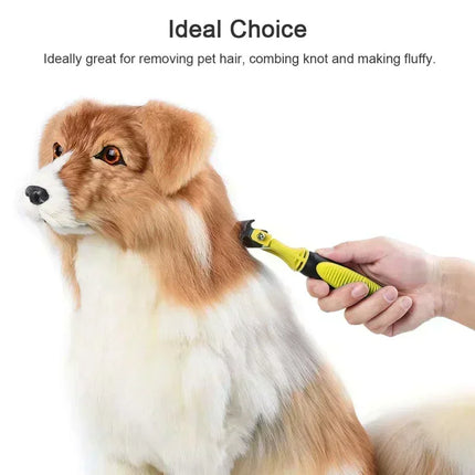 Professional Dog Brush, Light and Efficient, Safe and Easy To Use Pet Comb, Rake, Remove Undercoat Knots, Wooden Handle