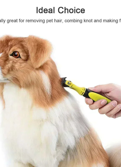 Professional Dog Brush, Light and Efficient, Safe and Easy To Use Pet Comb, Rake, Remove Undercoat Knots, Wooden Handle