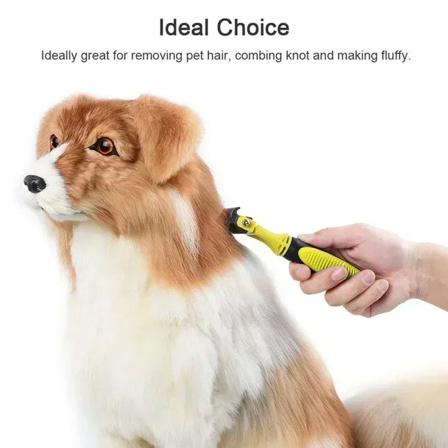 Professional Dog Brush, Light and Efficient, Safe and Easy To Use Pet Comb, Rake, Remove Undercoat Knots, Wooden Handle