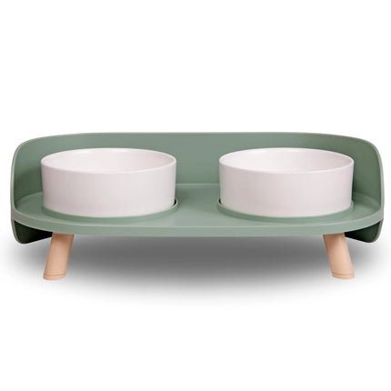 Cat Food Bowls Dog Dual Bowls Stand with No-Spill Design 3 Adjustable Heights Anti Vomiting Cat Water Bowl for Dog Cats