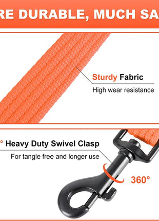 Dog Leash 6 Feet Long Polyamide Rope With Soft Padded Handle Durable Dog Training Lead Metal Swivel Hook for Small to Large Dogs