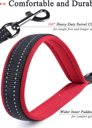 Dog Leashes Outdoor Travel Dog Training Chain Heavy Duty Double Handle Lead for Greater Control Safety Training Dual Handle