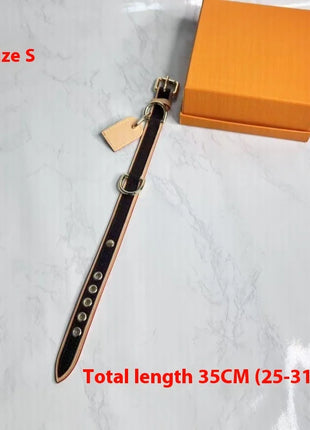 Dog Collar Luxury Cat Collar Safe Adjustable Cowhide Leash Lead Collar for Small Medium Large Dogs Cute Pet Accessories