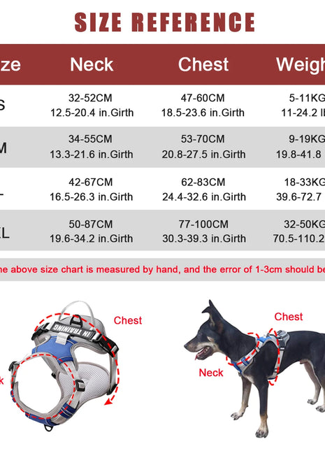 Dog Harness NO PULL Outdoor Walking Breathable Reflective Adjustable Small Dog Harness for Medium Large Dogs Pet Supplies