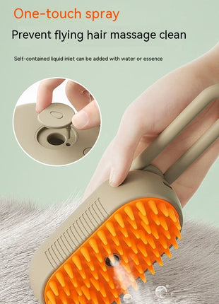 3 in 1 Pet Electric Steam Brush Cat and Dog Cleaning Spray Massage Grooming Comb Retractable Handle Pet Hair Removal BeautyBrush