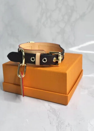 Dog Collar Luxury Cat Collar Safe Adjustable Cowhide Leash Lead Collar for Small Medium Large Dogs Cute Pet Accessories